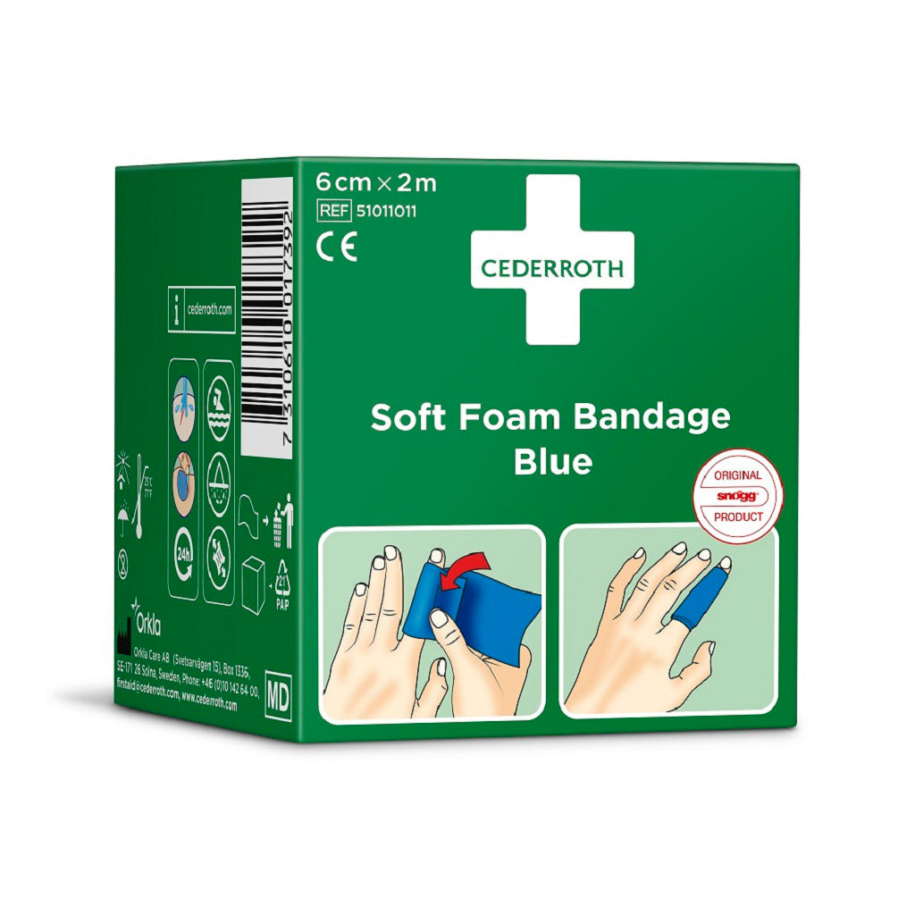 Cederroth Soft Foam Bandage Blue 6 cm