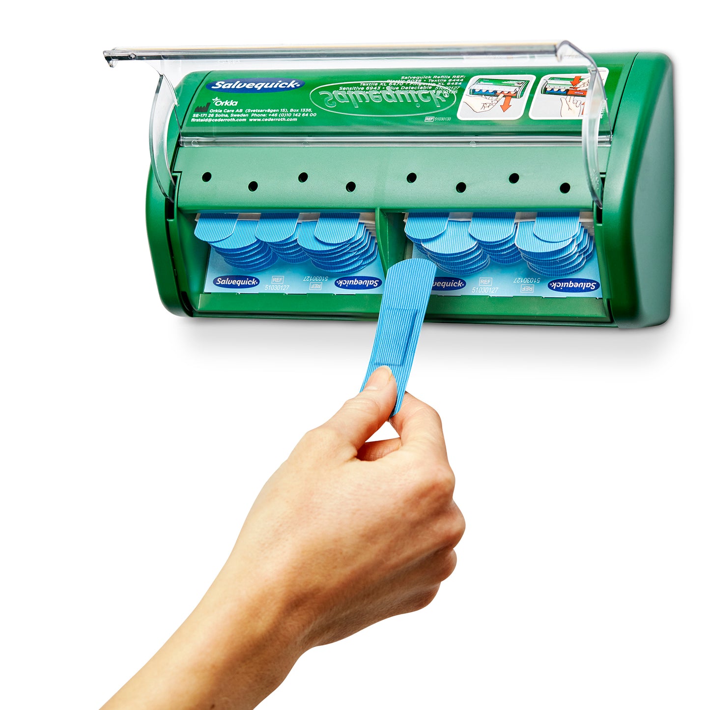 Salvequick Plaster Dispenser Blue Detectable