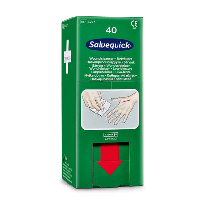 Salvequick Wound Cleanser Refill (0,9% NaCl, Sterile), 40 Wipes